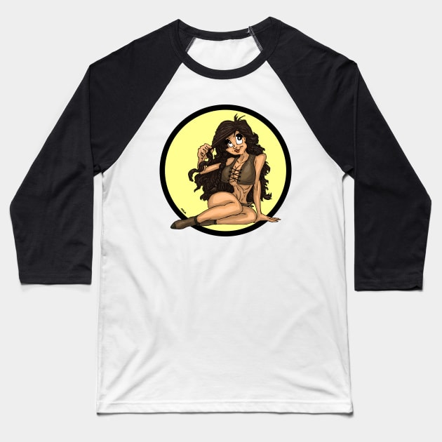 Pin-Up Girl Baseball T-Shirt by kevinmayle